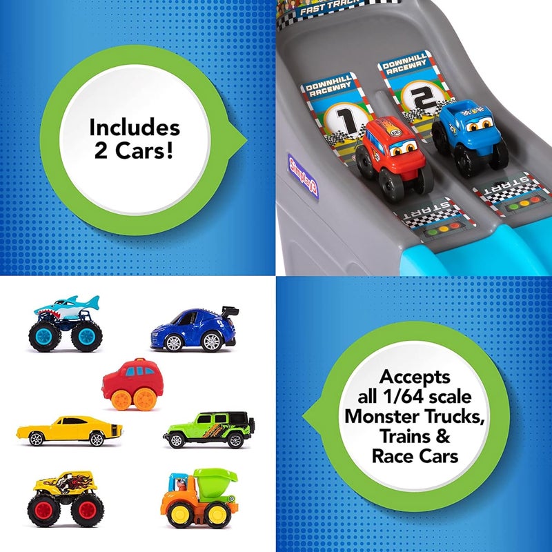 SIMPLAY3 Fast Track Downhill Raceway, Dual Racetrack for Kids Cars for Toddlers, 2 Toy Race Cars Included, Made in USA - Image 3